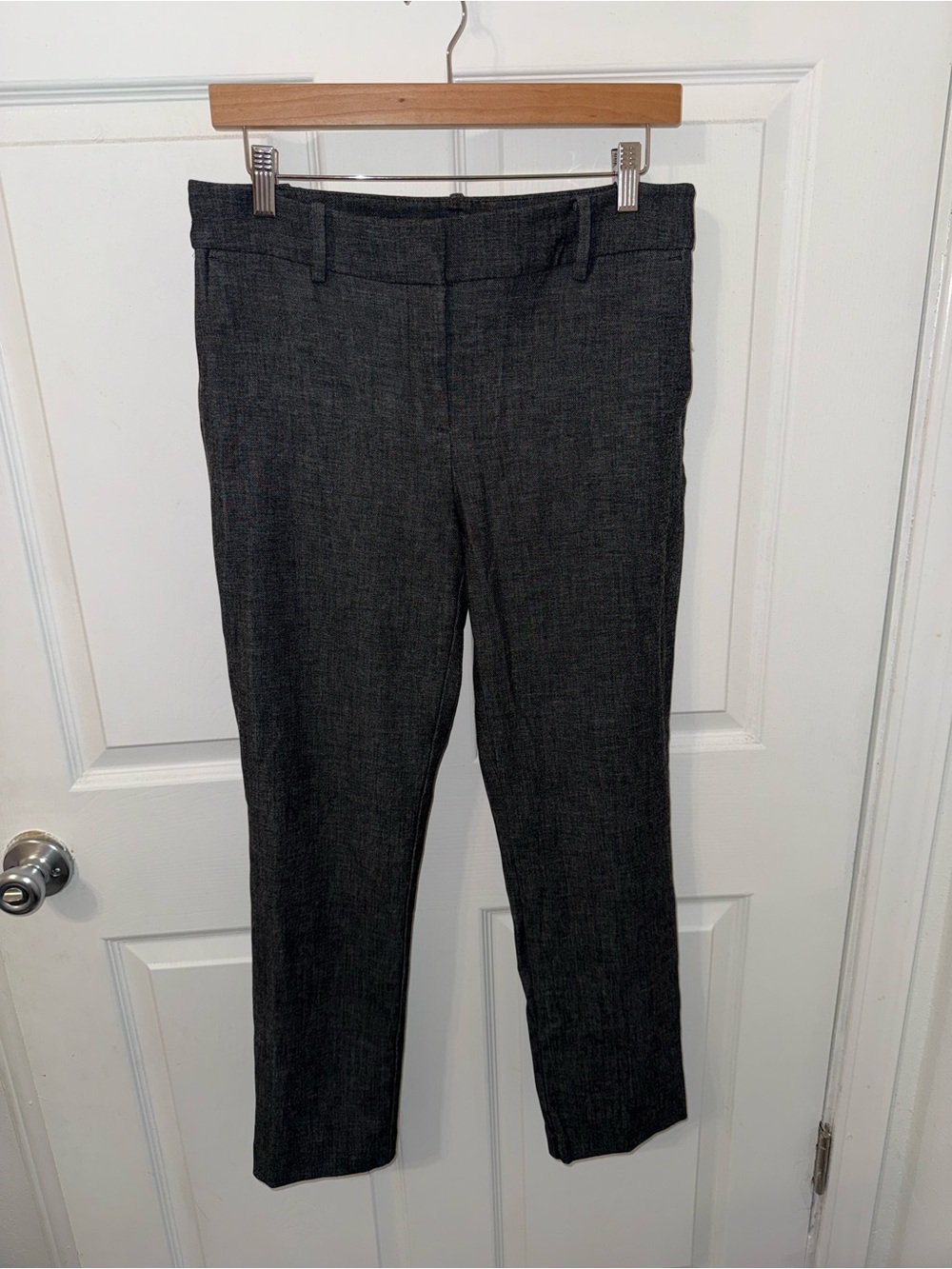 Ann Taylor Dark Charcoal Straight-Leg Dress Pants